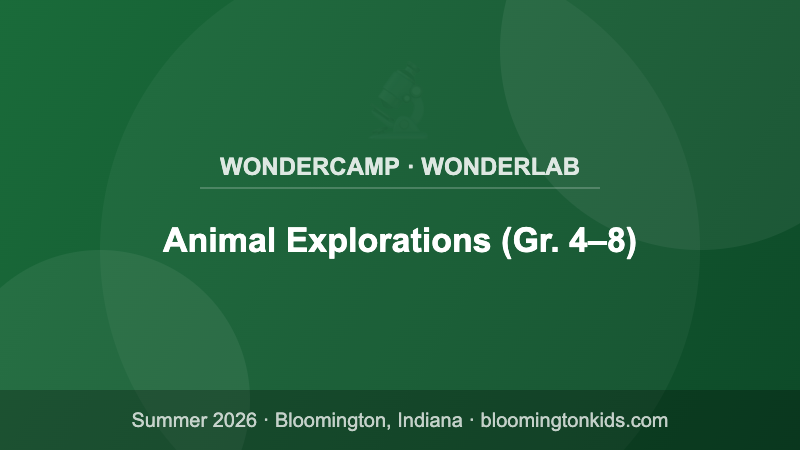 Animal Explorations (Gr. 4–8) - WonderCamp · WonderLab