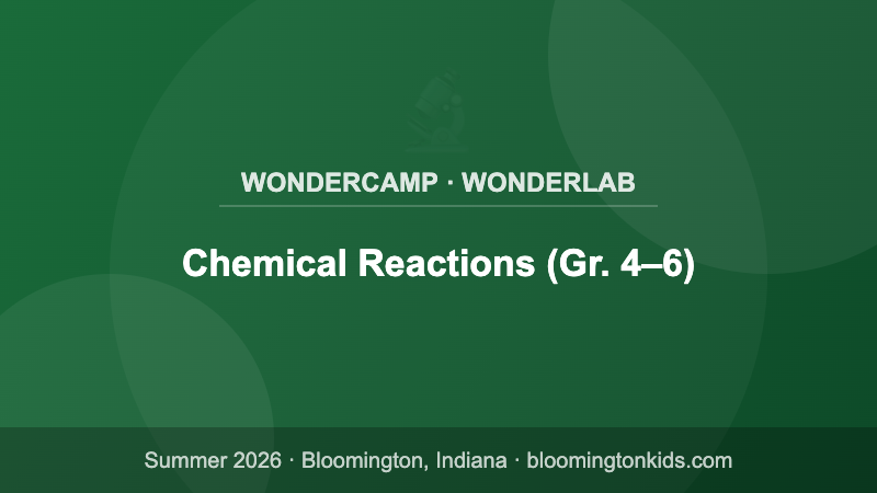 Chemical Reactions (Gr. 4–6) - WonderCamp · WonderLab