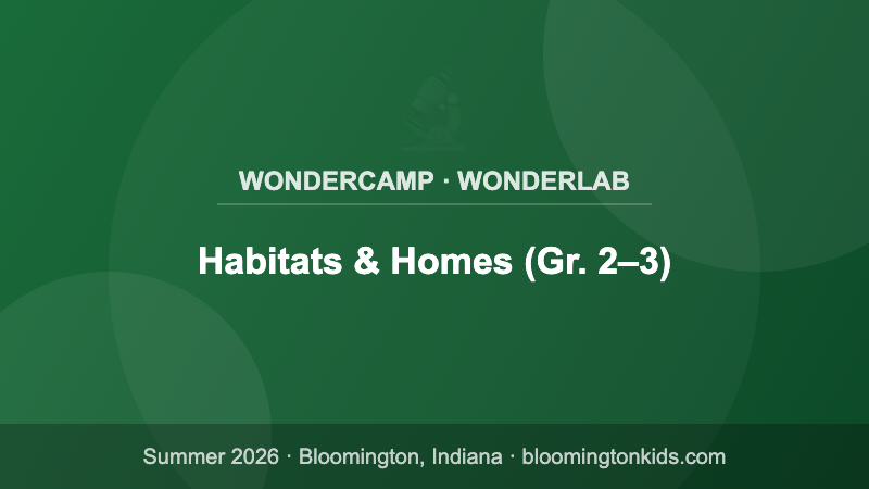 Habitats & Homes (Gr. 2–3) - WonderCamp · WonderLab