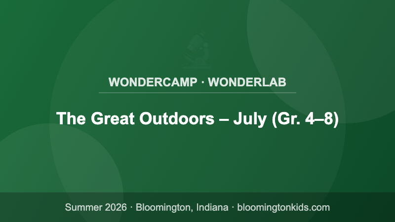 The Great Outdoors – July (Gr. 4–8) - WonderCamp · WonderLab