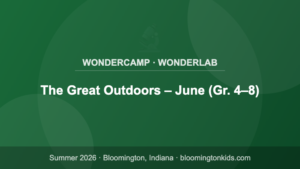 The Great Outdoors – June (Gr. 4–8) - WonderCamp · WonderLab
