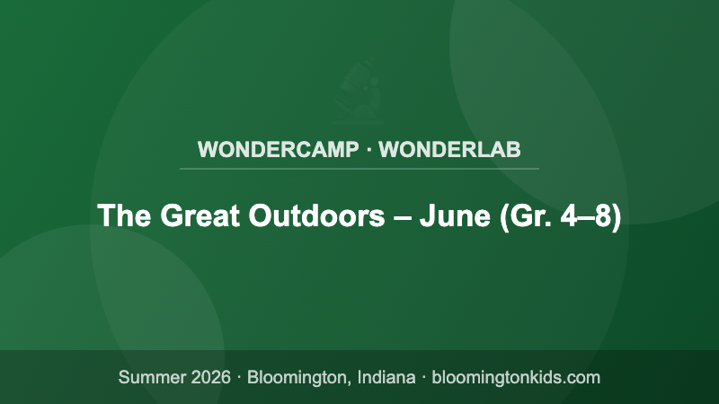 The Great Outdoors – June (Gr. 4–8) - WonderCamp · WonderLab