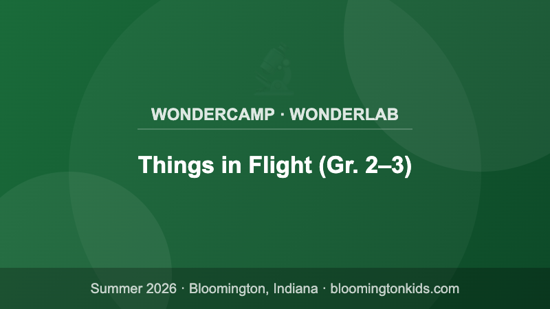 Things in Flight (Gr. 2–3) - WonderCamp · WonderLab